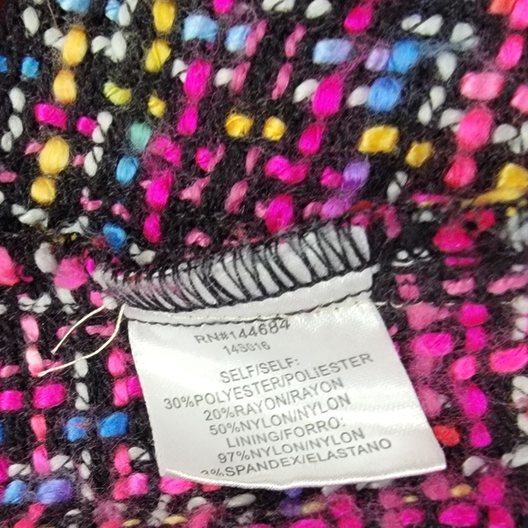 Blush Noir Bright Multicolor Tweed Women's Wrap Skirt Size Small - Picture 11 of 13